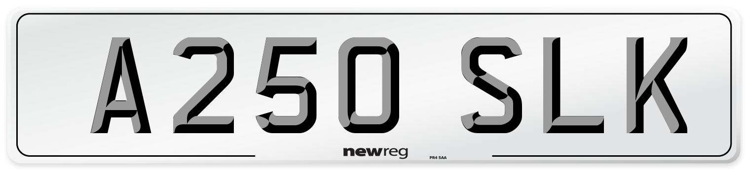 A250 SLK Number Plate from New Reg
